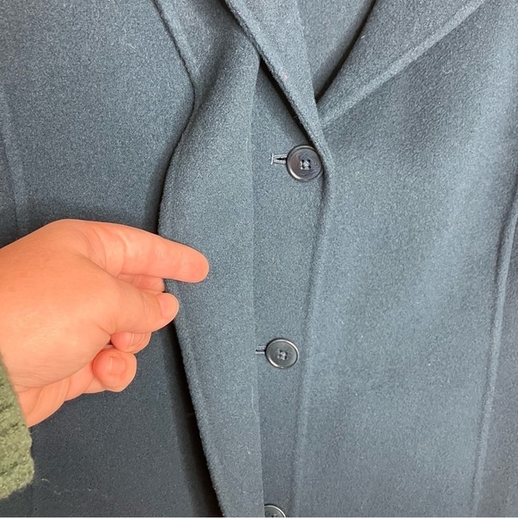 Linda Allard Ellen Tracy 100% wool coat size 10 dark teal - Picture 3 of 8